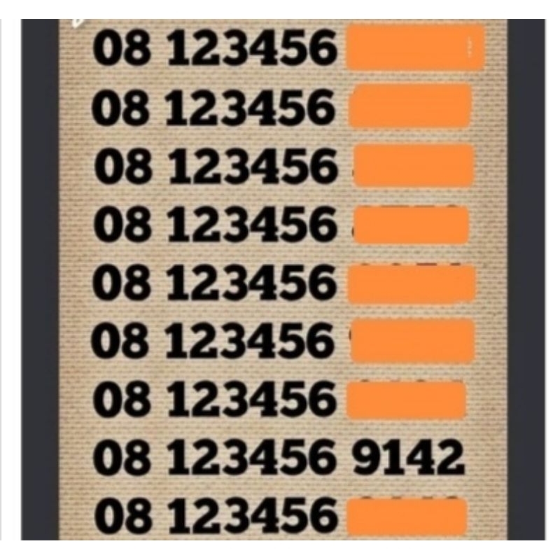 nomor cantik simpati cantik 08 123456