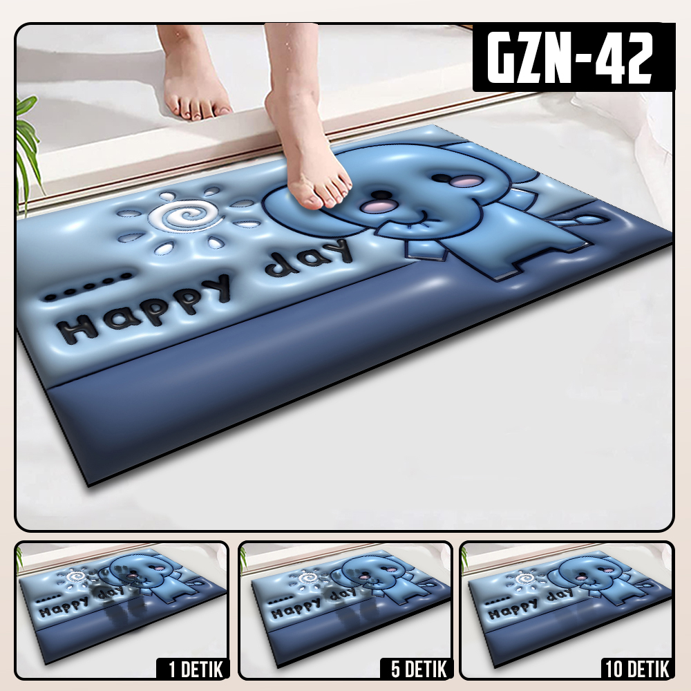 Keset Diatomite 3D Kotak Anti Slip Keset Kamar Mandi Keset Lantai Menyerap Air 3D Karakter Futureworld-GZN-42