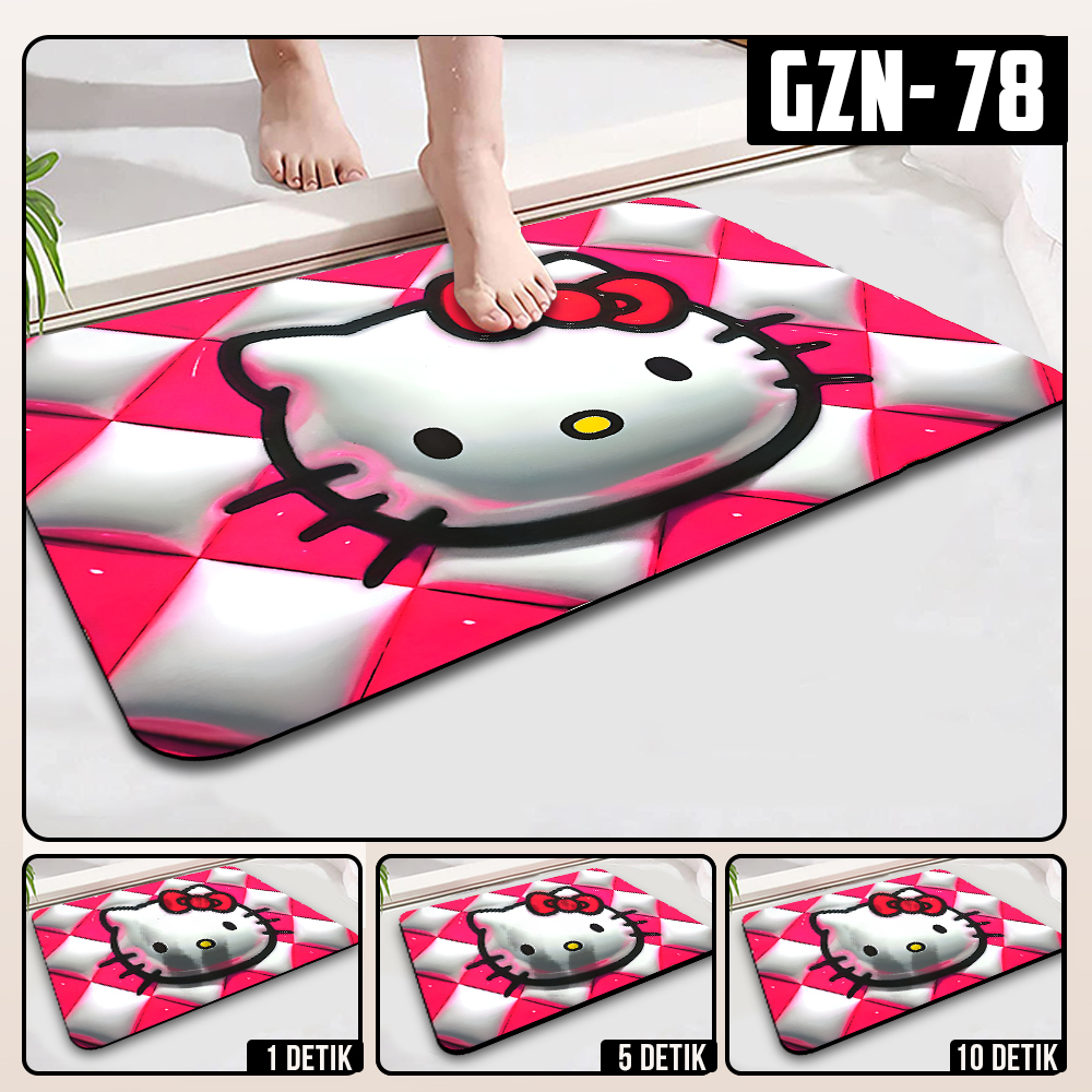 Keset Diatomite 3D Kotak Anti Slip Keset Kamar Mandi Keset Lantai Menyerap Air 3D Karakter Futureworld-GZN-78