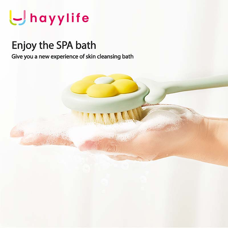 SOOKA Sikat Mandi bentuk Bunga  - Sikat Mandi bentuk bunga untuk menggosok bagian punggung dengan gagang panjang dan bulu lembut yang ramah terhadap kulit tubuh HL-BAB864