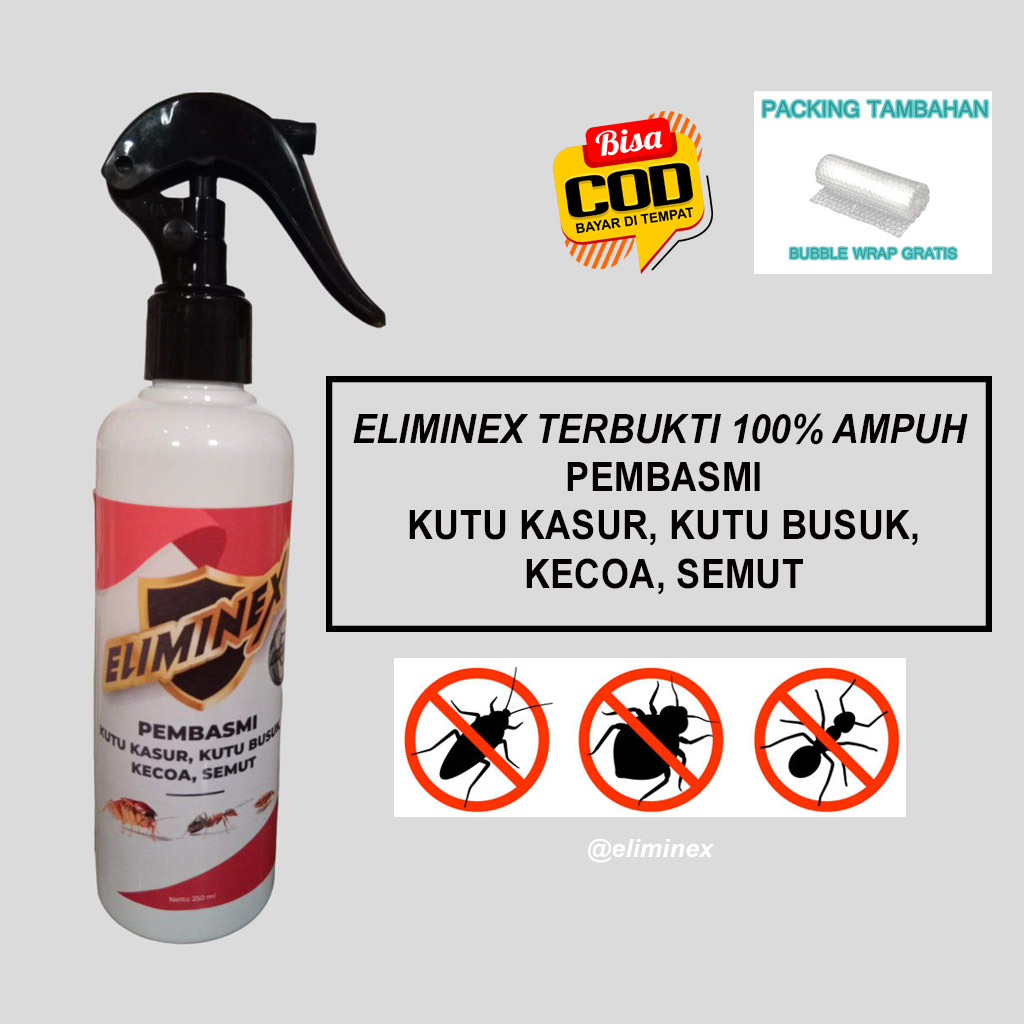 ELIMINEX Anti Kutu Busuk, Kutu Kasur, Obat Pembasmi Tungau. 100% AMPUH & TUNTAS. Pembasmi Kecoa Jerm