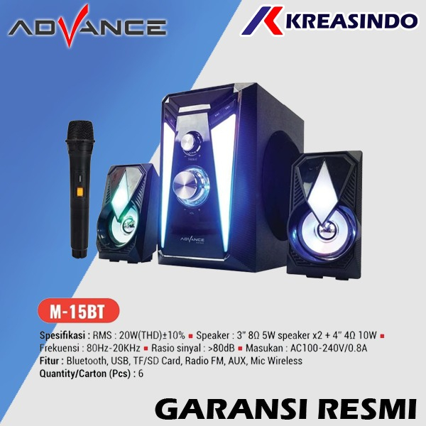 ADVANCE M15BT / M-15BT / M15-BT Speaker Aktif Multimedia Subwoofer + Mic