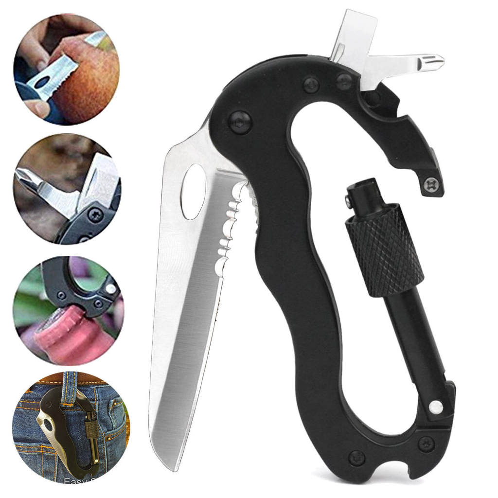 Metal Knife Carabiner for Survival Hiking Camping Traveling