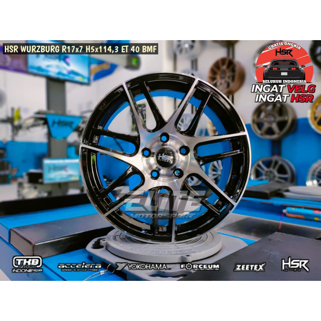 Velg Racing R17 Lubang 5 untuk mobil Expander Rush Terios - VELG HSR WURZBURG