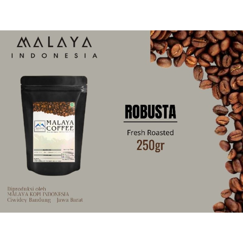 

KOPI ROBUSTA 250gr Ciwidey MALAYA KOPI / Varian Grind (biji/bubuk)