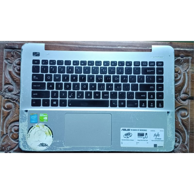 Frame dan touchpad Asus X455L tanpa keyboard