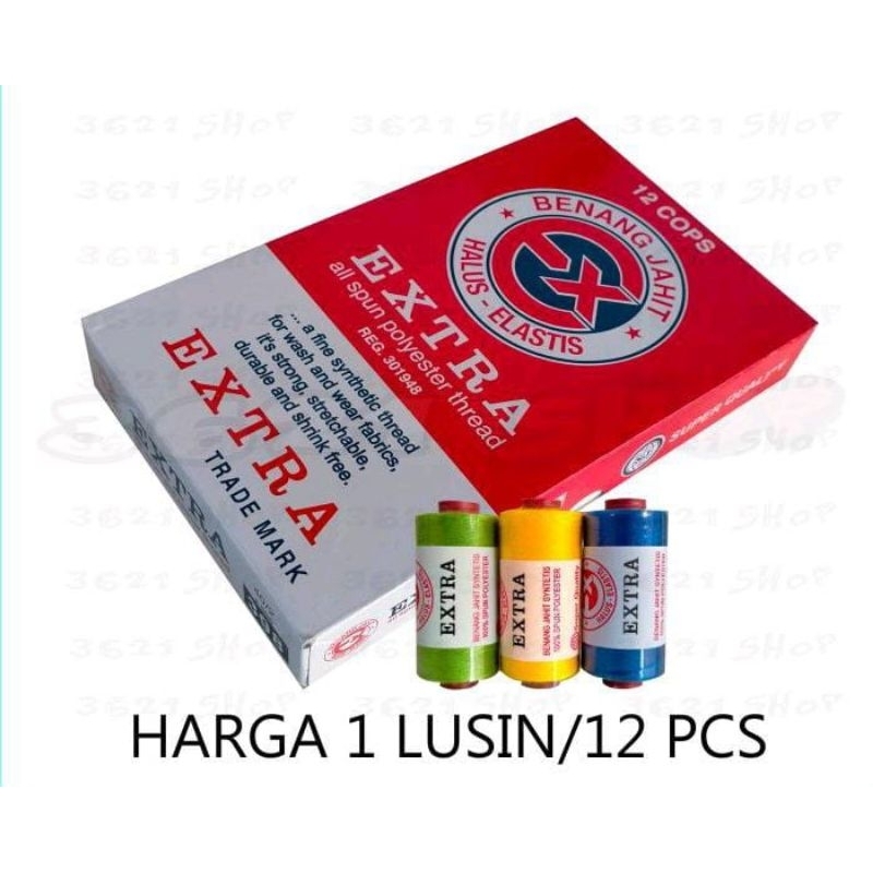 benang jahit extra 500 Yard Merek EXTRA /PER 1 LUSIN/