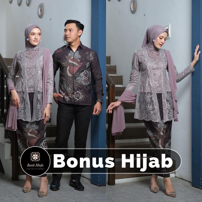 SET COUPLE KINARA KEBAYA KUTUBARU MODERN KEBAYA TUNANGAN KEBAYA BATIK SARIMBITAN