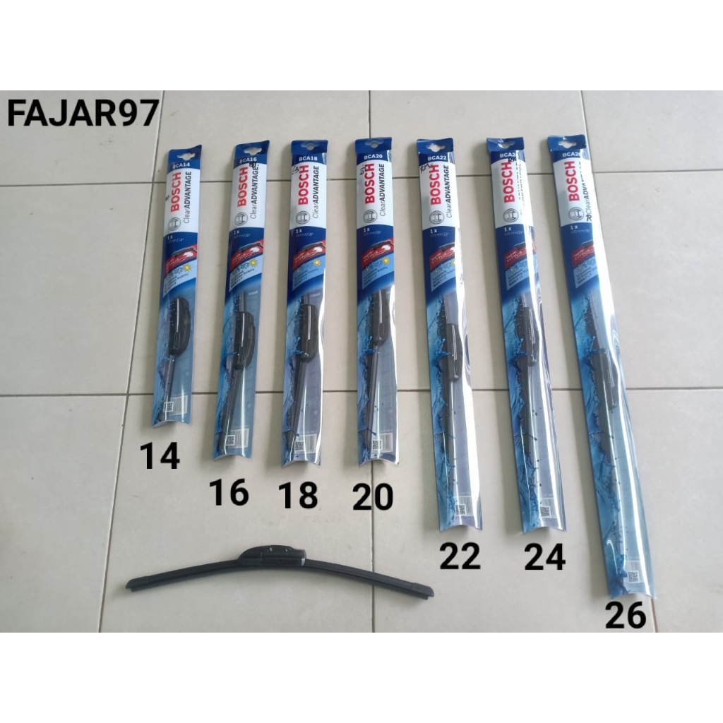 Wiper mobil Frameless Universal Pisang Banana BOSCH 14"16"18"20"22"24"26" INCH