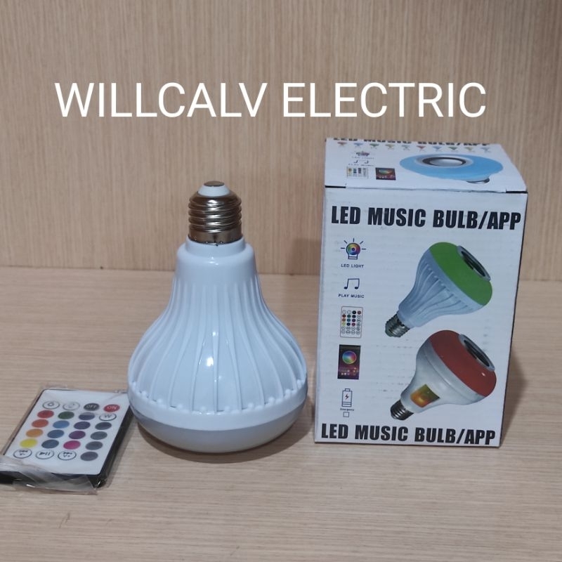 Lampu led speaker musik bluetooth RGB E27 emico