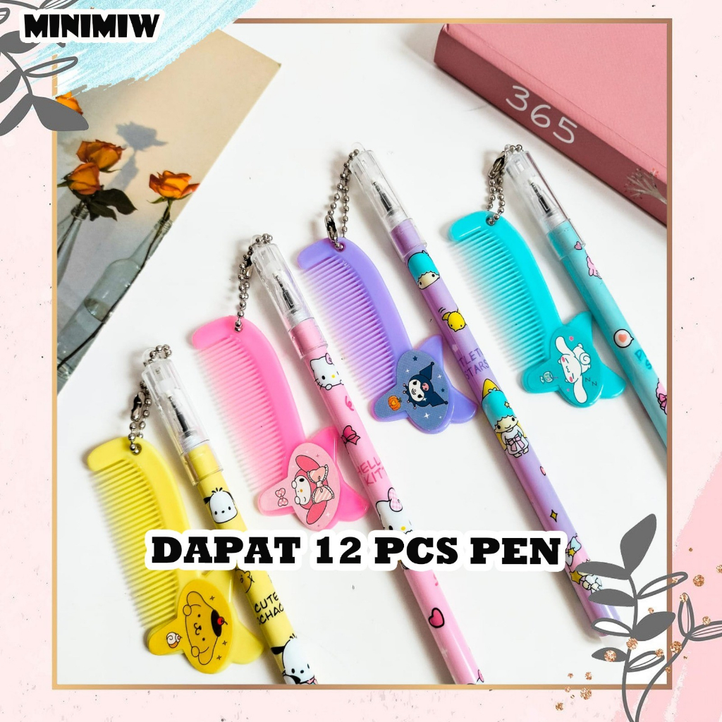 

SELUSIN PULPEN SISIR SANRIO ISI 12 PCS PEN GANTUNGAN KADO UNIK STATIONERY LUCU IMUT KEKINIAN COD BY MINIMIW
