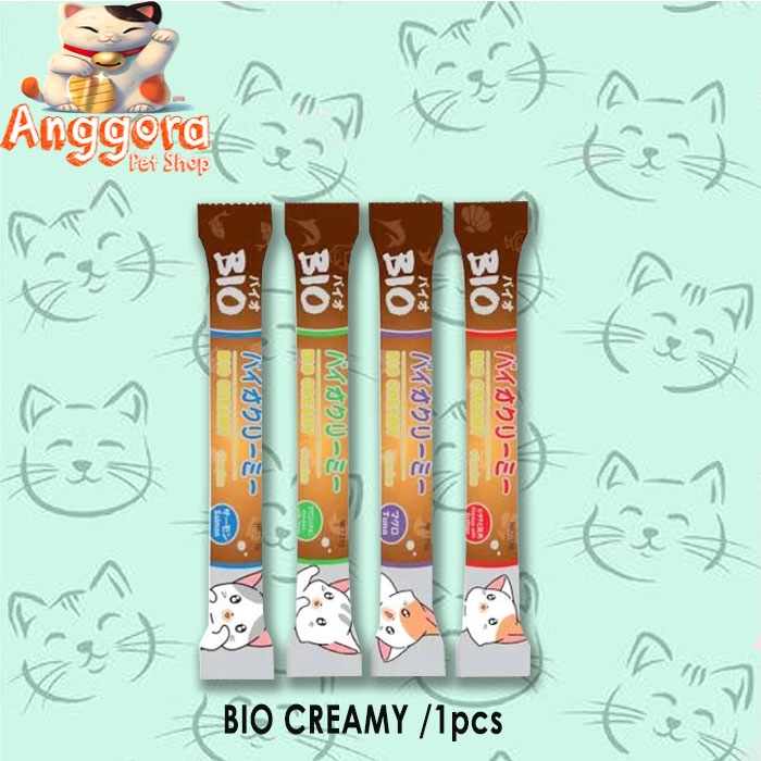 Cemilan Snack Kucing MEO Creamy - BIO Creamy 15gr Per 1pcs/1sachet