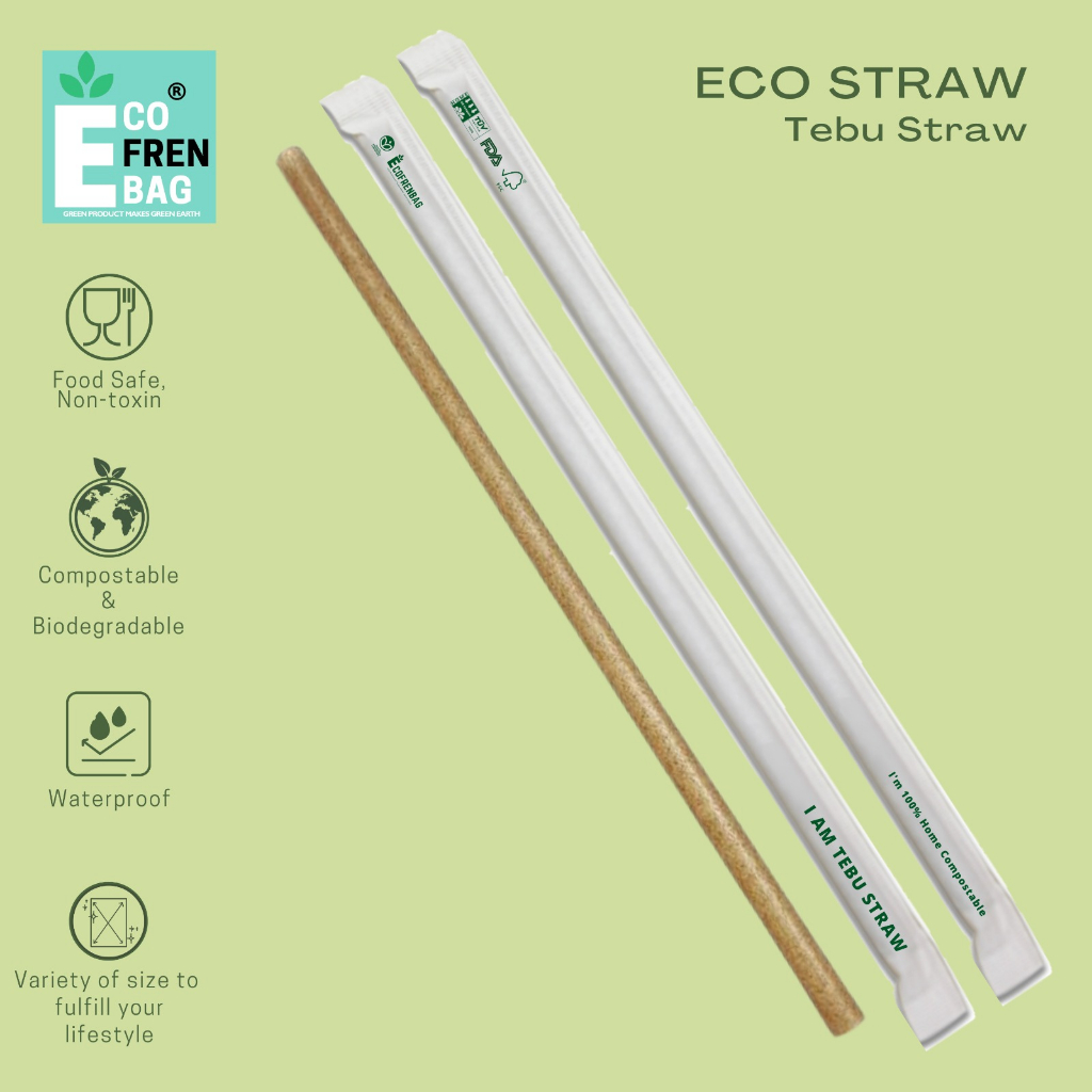ECOFRENBAG straw sedotan bagasse / ampas tebu ramah lingkungan