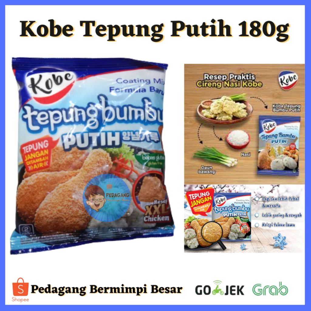 

Kobe Tepung Putih 180g/ Kobe Tepung Bumbu Putih