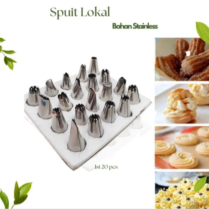 Spuit lokal isi 20 macam/Spuit Wilton alat penghias kue dan pralatan Pembuat kue