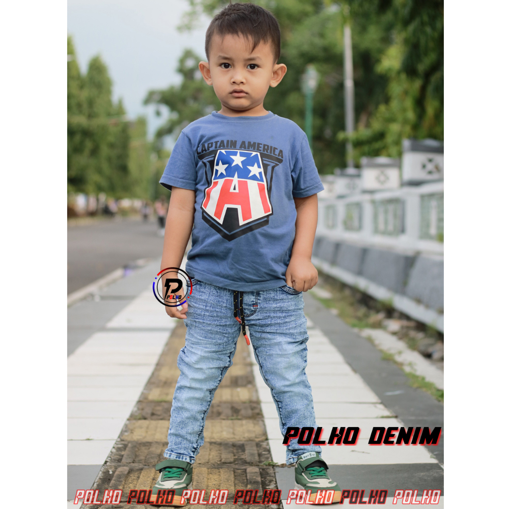 Celana Jeans Anak Snow Wast Usia 1-12 Tahun POLHO DENIM