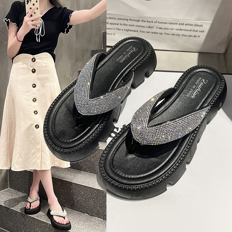 Sandal Wanita Wedges Jepit Import Kekinian