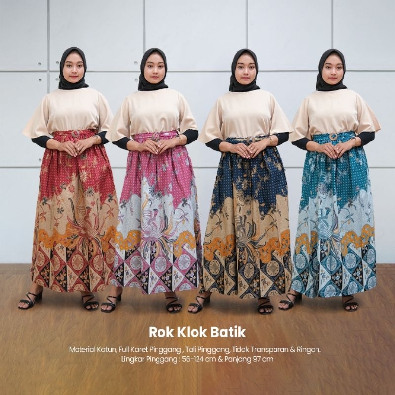 Rok Klok Wanita Motif Batik All Size - Naira Batik