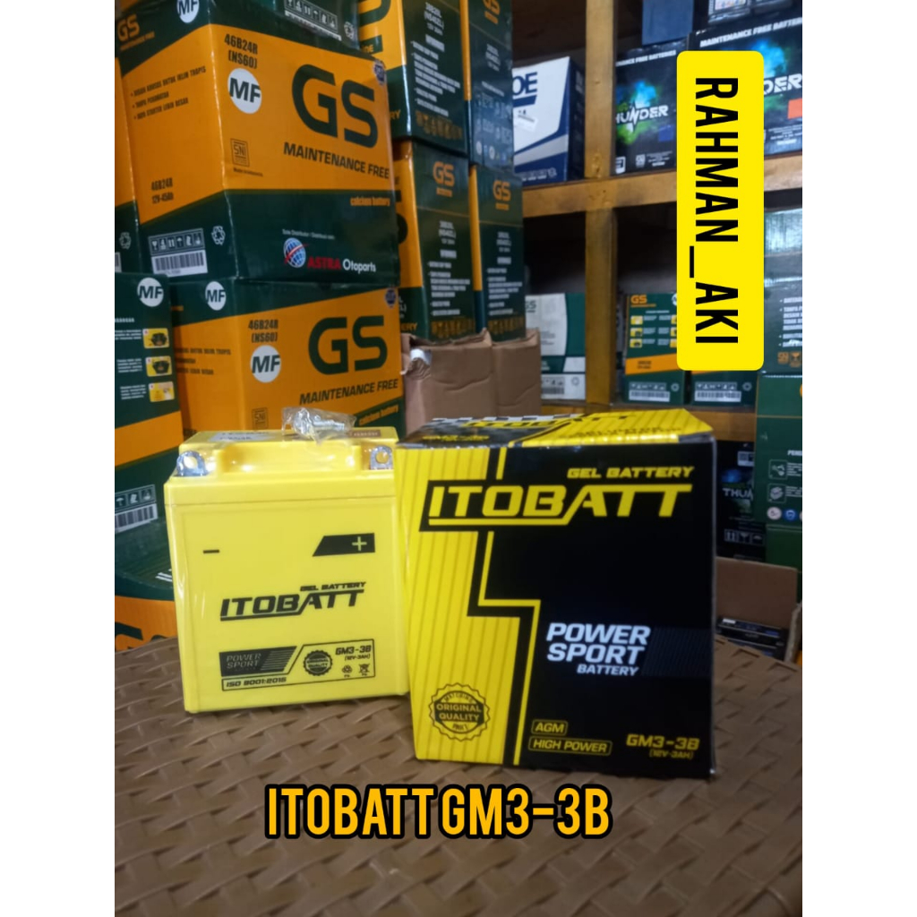 Aki kering itobatt MTX3al gm3-3b motor yamaha new rx king itobatt gel