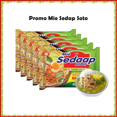 Promo Mie Sedap Soto Instan Praktis Mudah diBuat Isi Kemasan 75Gr Tekstur Mi Kenyal DiLengkapi Denga