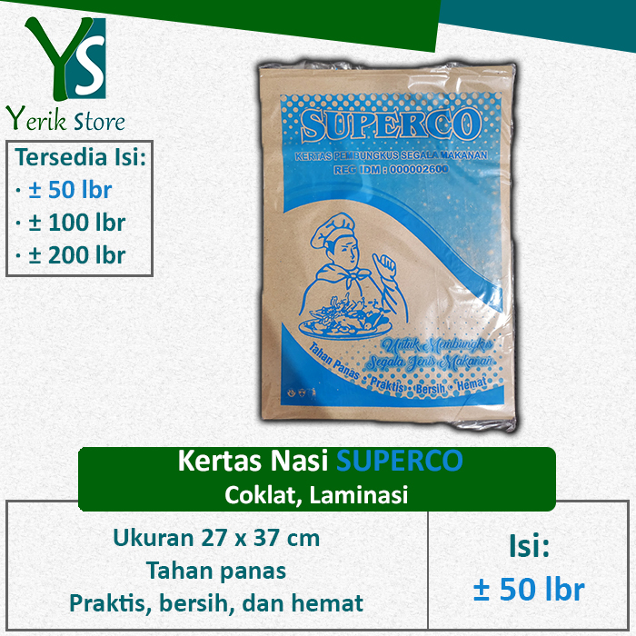 Kertas Nasi Coklat SUPERCO Biru BUNGKUS PEMBUNGKUS MAKANAN