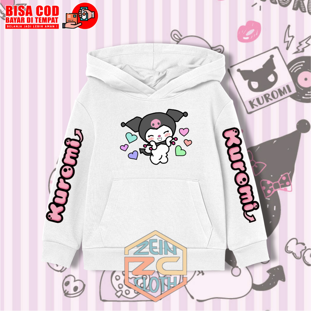 Jaket Hoodie Anak Kuromi / Sweater Hoodie Anak Kuromi Uniex