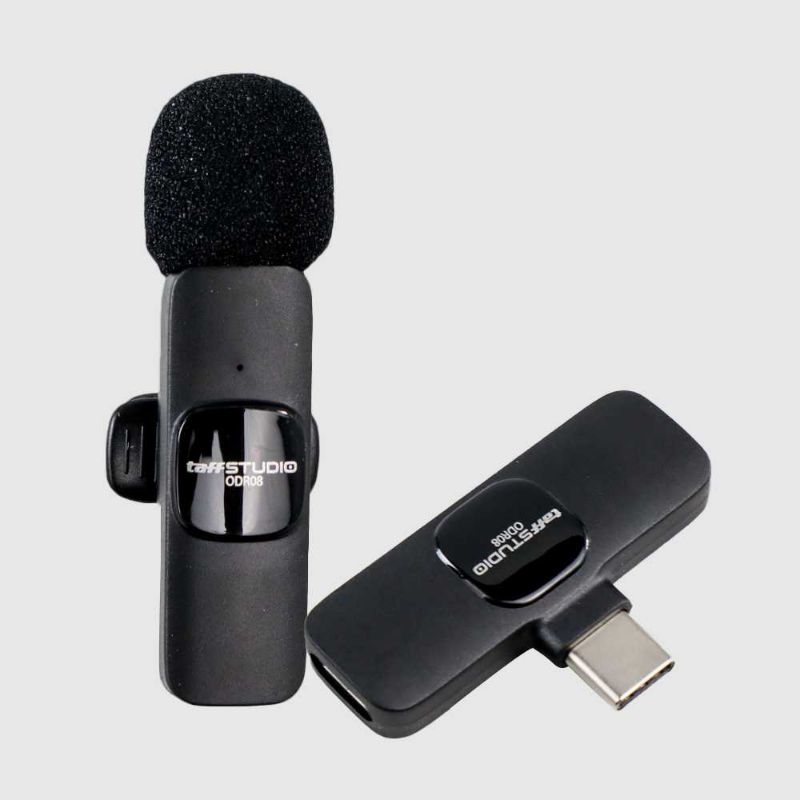 Mic Wireless Clip On Lavalier Lapel Microphone Vlogger USB Type C Youtuber Vlogger