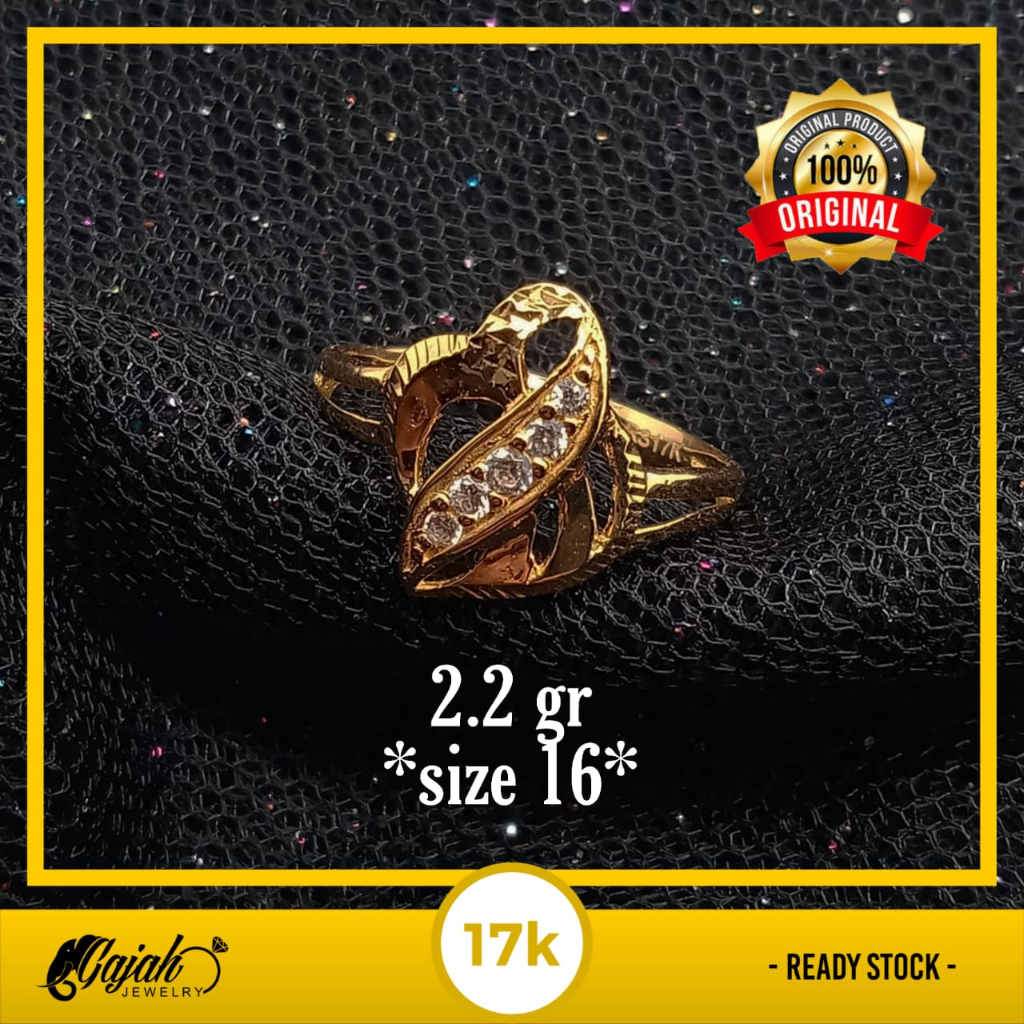 Cincin Emas 17K - 2.2 Gr Kadar 750 - 5462