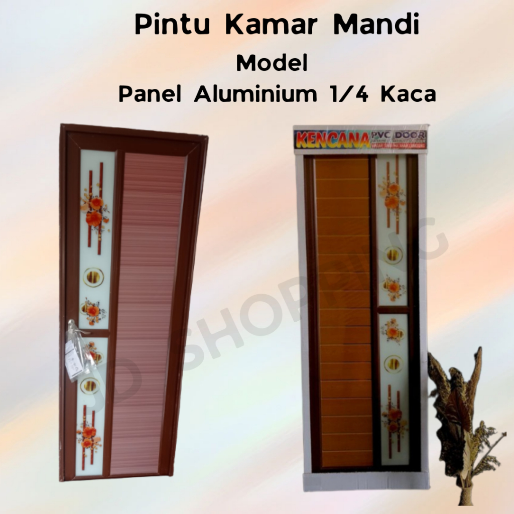 Pintu Kamar Mandi Motif Panel Aluminium 1/4 Kaca