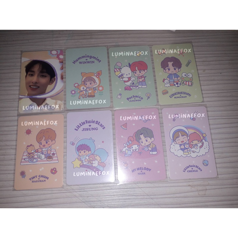 Sanrio trading card tc b a ver pc haechan winwin jungwoo mark chenle jisung sungchan concept charact