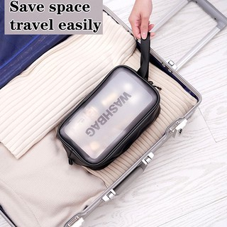 ELDE 1 - Tas Kosmetik WASHBAG Bahan PVC Kulit PU Waterproof Transparant Pouch Travel Organizer