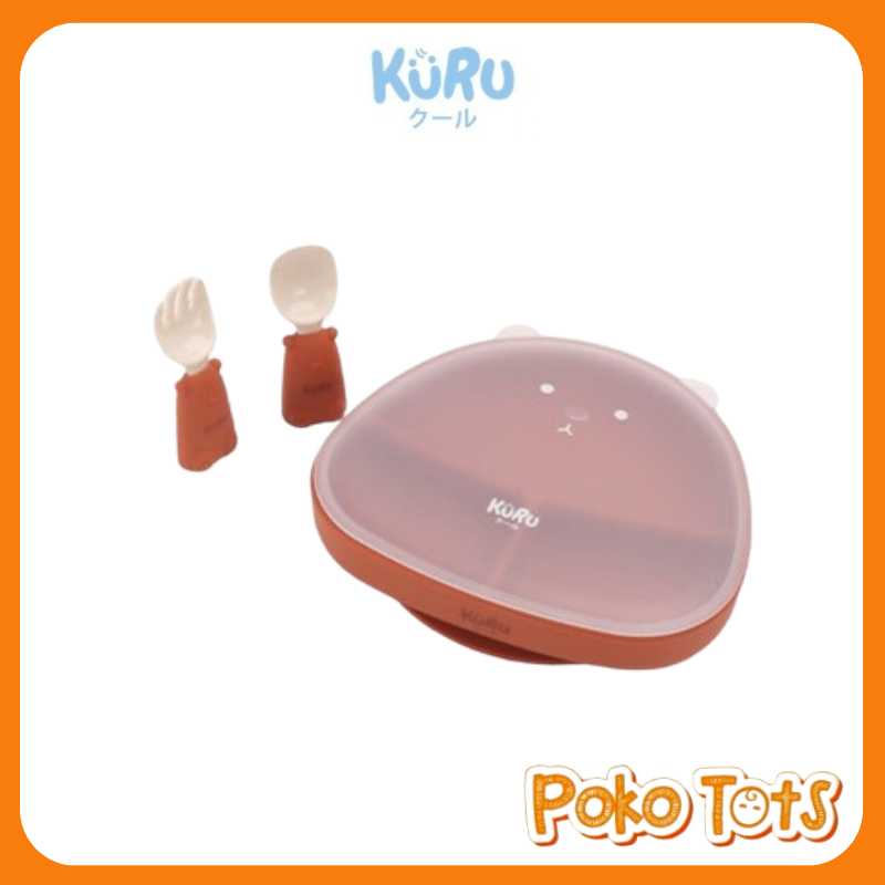 Kuru Baby Silicone Suction Plate Set Piring Makan Bayi