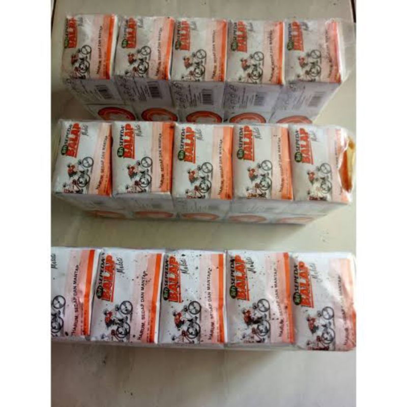 

teh sepeda balap orange 1 slop isi 10 pcs berat per pcs 40 gr