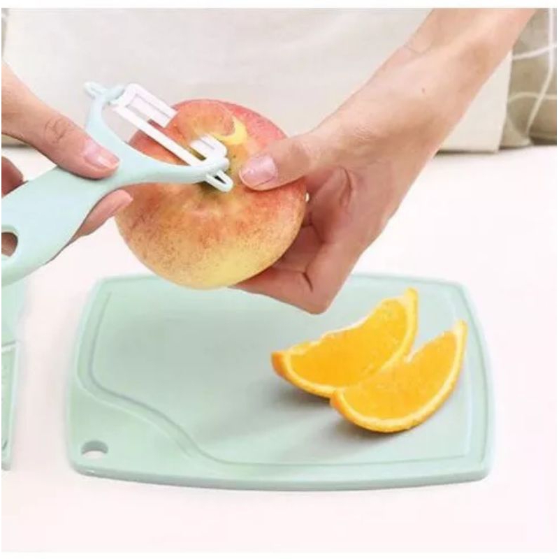 PISAU SET KERAMIK 3IN1 TALENAN PEELER BUAH ceramic fruit Knife Alat Dapur Kupas Sayur Kitchen