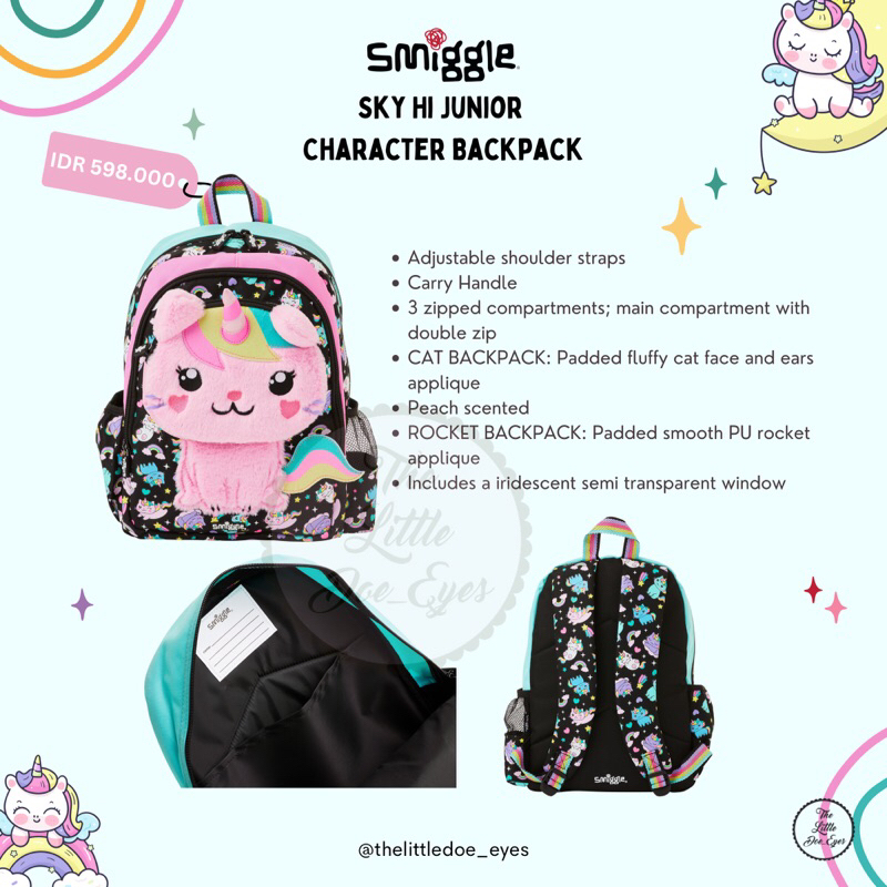 Smiggle Sky Hi Junior Character Backpack Original