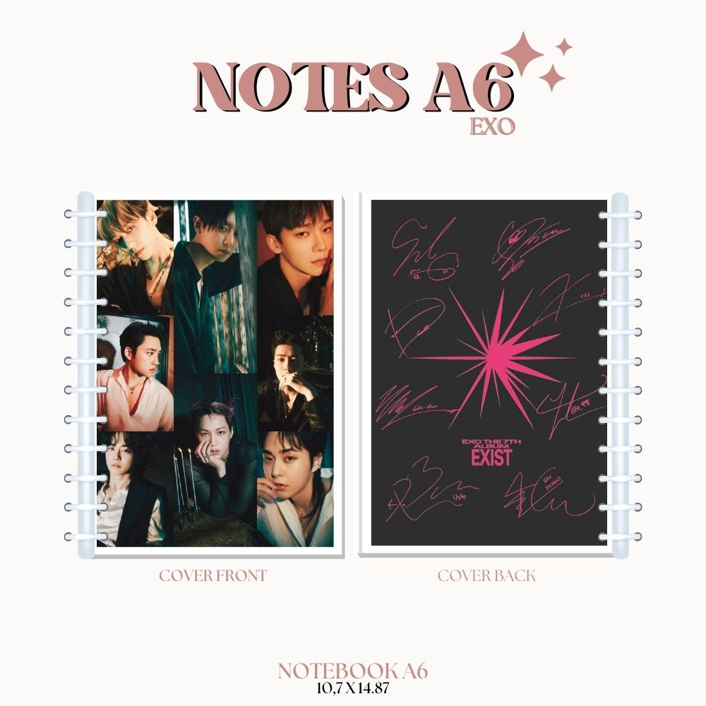 NOTES EXO EXIST (ISI 40 HVS + COVER LAMINASI 2 SISI) BUKU NOTE NOTEBOOK TANDA TANGAN TTD KPOP IDOL KOREA PREMIUM MURAH UNOFFICIAL SUHO BAEKHYUN CHANYEOL DO KAI SEHUN XIUMIN LAY CHEN READY STOCK !