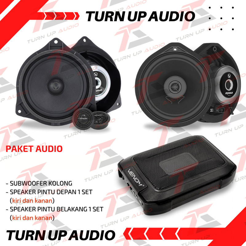 Paket audio mobil venom exodus speaker split venom coaxial venom dan sub kolong VX6.8PB ORIGINAL VEN
