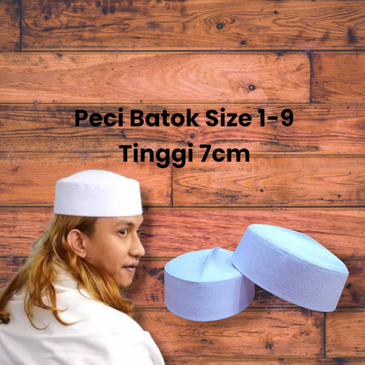 Peci Batok Pendek 7cm dan 9cm I Peci Kalbut I Peci Putih Batok