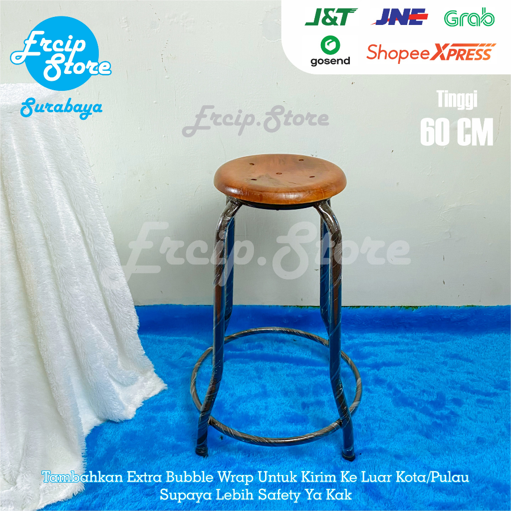 KURSI BAKSO 60 CM / KURSI BESI KAYU / KURSI BASO / KURSI DEKORASI / KURSI MINIBAR / KURSI CAFE / KAY