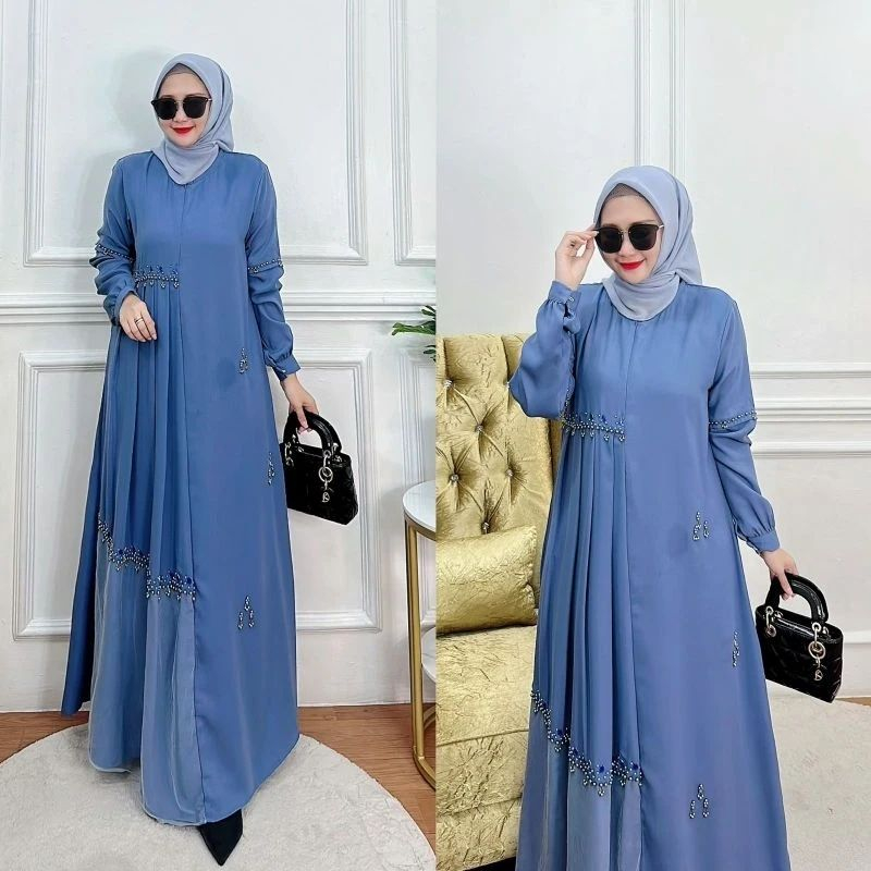 Windi Dress Kondagan Ceruty Mix Payet Gamis Muslimah