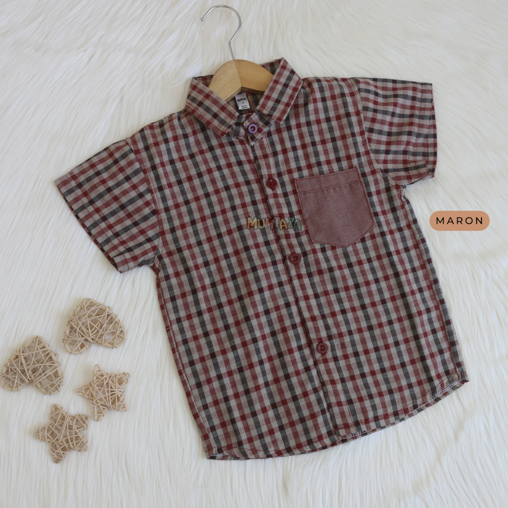 Kemeja Anak Motif SQUARE SML XL 2XL 3XL