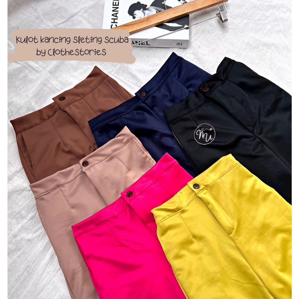 TERMURAH KULOT ZIPPER BUTTON SIZE S-XL//KULOT OOTD SCUBA LEMBUT//KULOT SCUBA PREMIUM