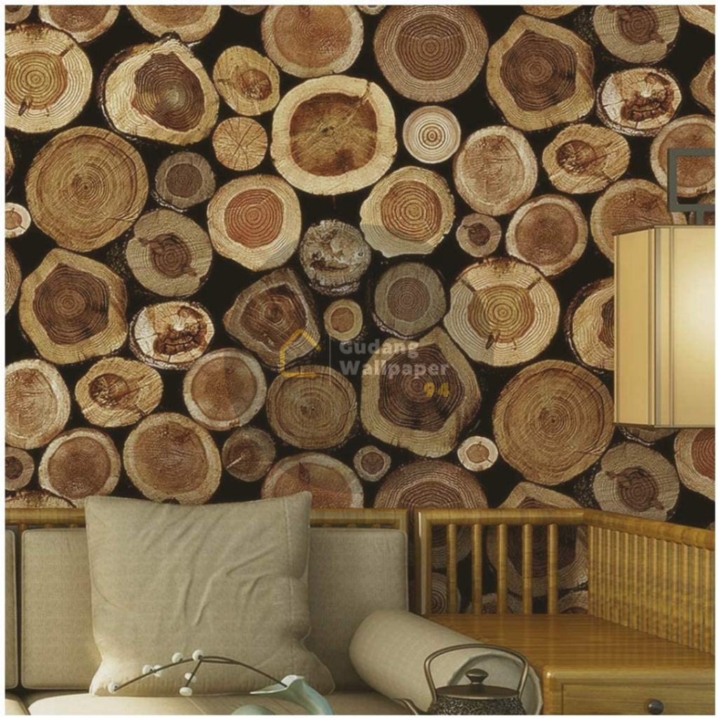 (PROMO) Gudang Wallpaper Stiker Dinding Kamar Tidur Motif Kayu Pohon Vintage Aesthetic Bahan PVC Premium Anti Air dan Anti Noda Berkualitas Terbaik Grade A+ Sudah Ada Lem