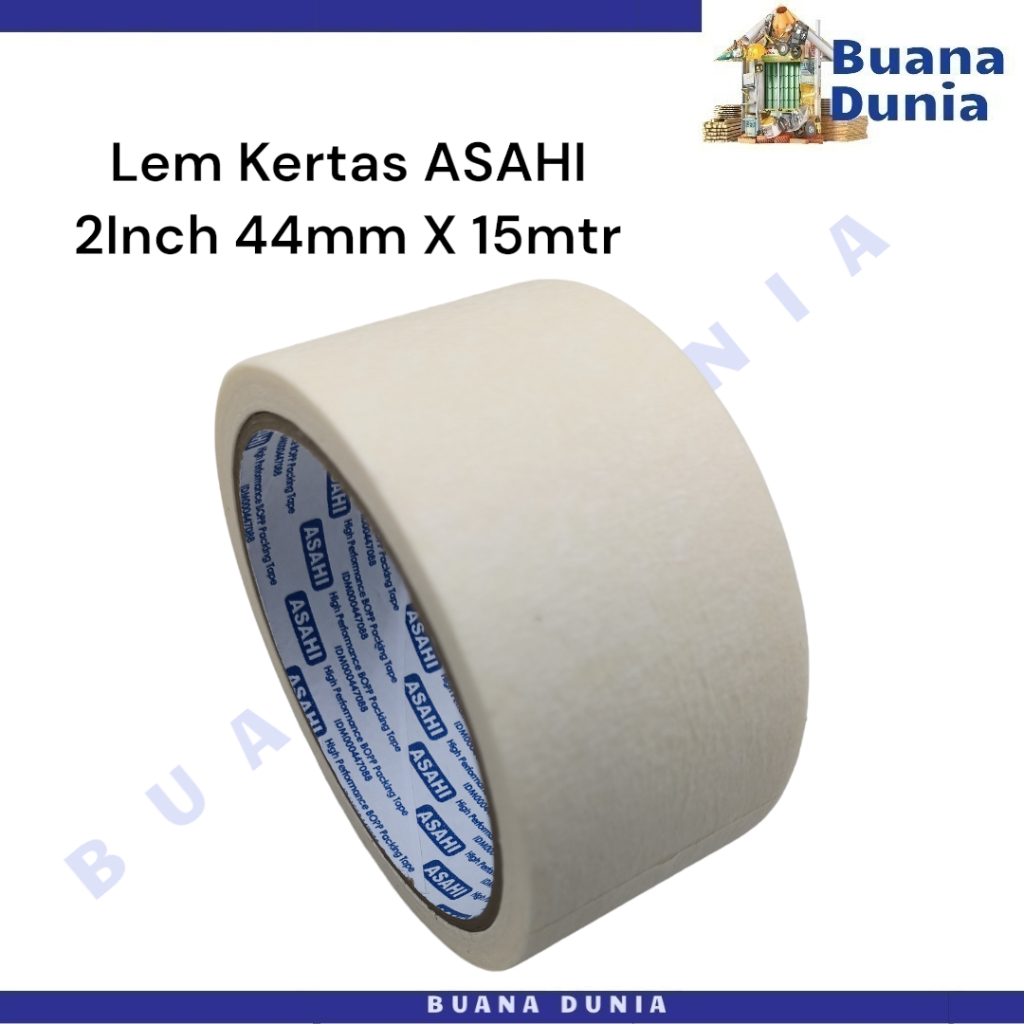 

Lem Kertas ASAHI 2Inch | Masking Tape 2 Inch | Lakban Kertas (1PC)