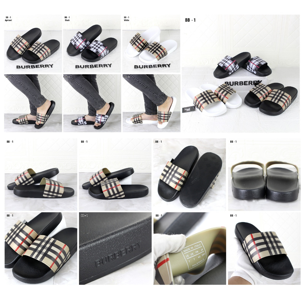 SANDAL B VINTAGE CHECK PRINT SLIDES BB-1