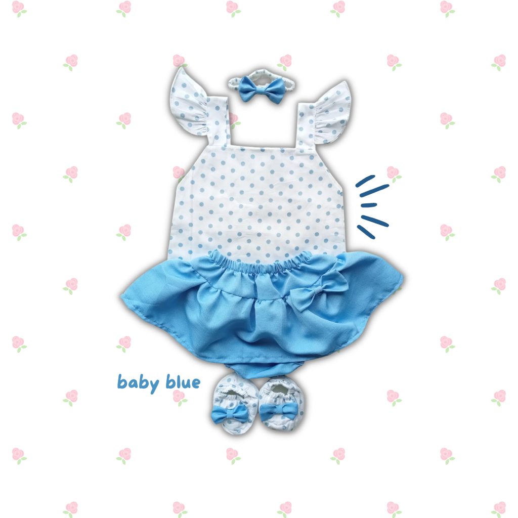 jumper baby fashion lucu cewek perempuan bayi clio polkadot baby set 6-12 bulan