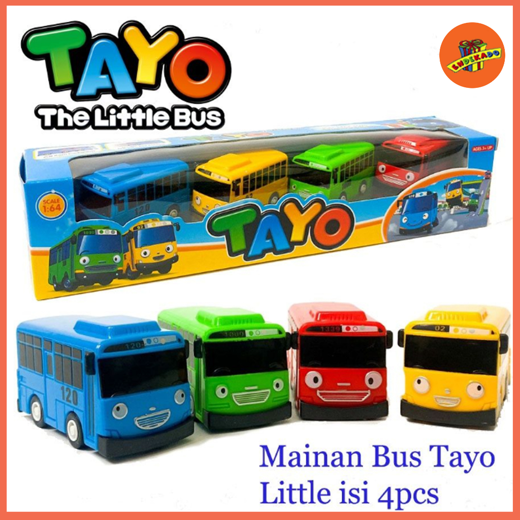 MAINAN DIECAST BUS TAYO 4pc