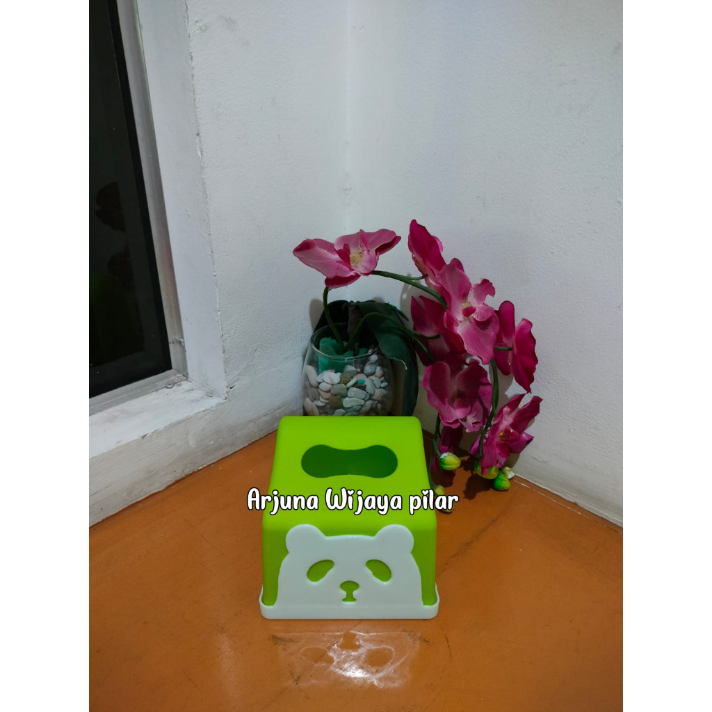 Kotak Tissue Panda SMALL | Tempat Tissue Panda Kotak | Tempat Tisu Segi