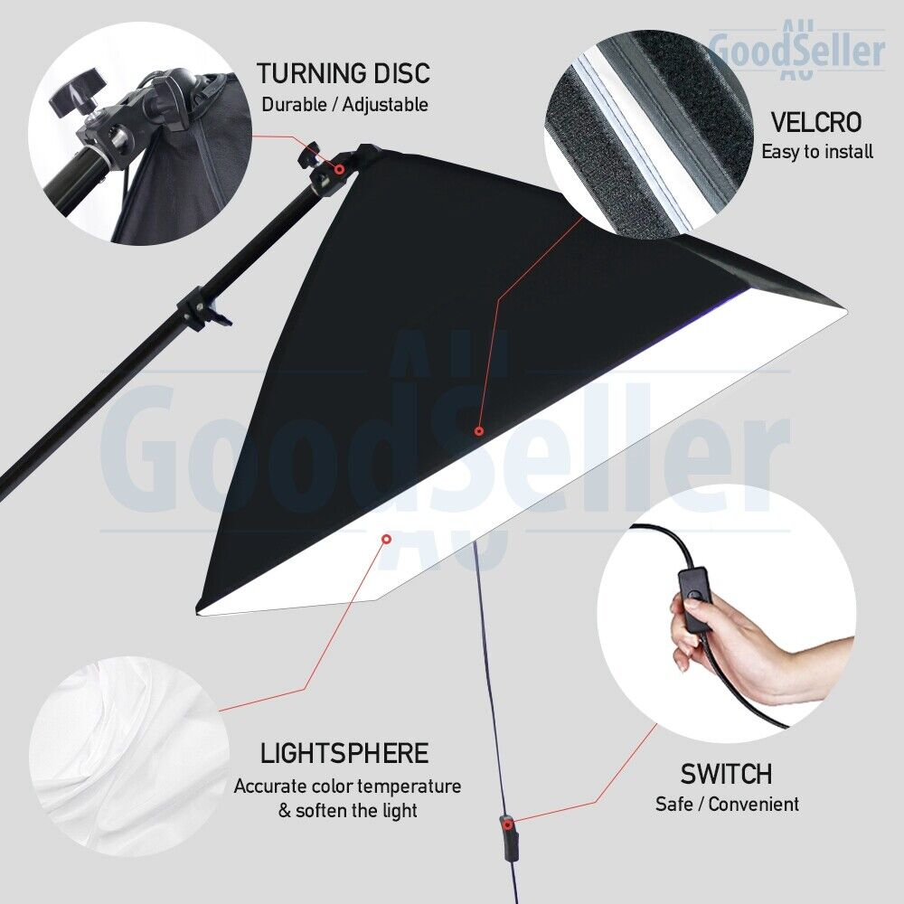 Flatlay Softbox Continuous Studio Light with Boom Arm Stand Lighting Live Video Lighting atas softbox