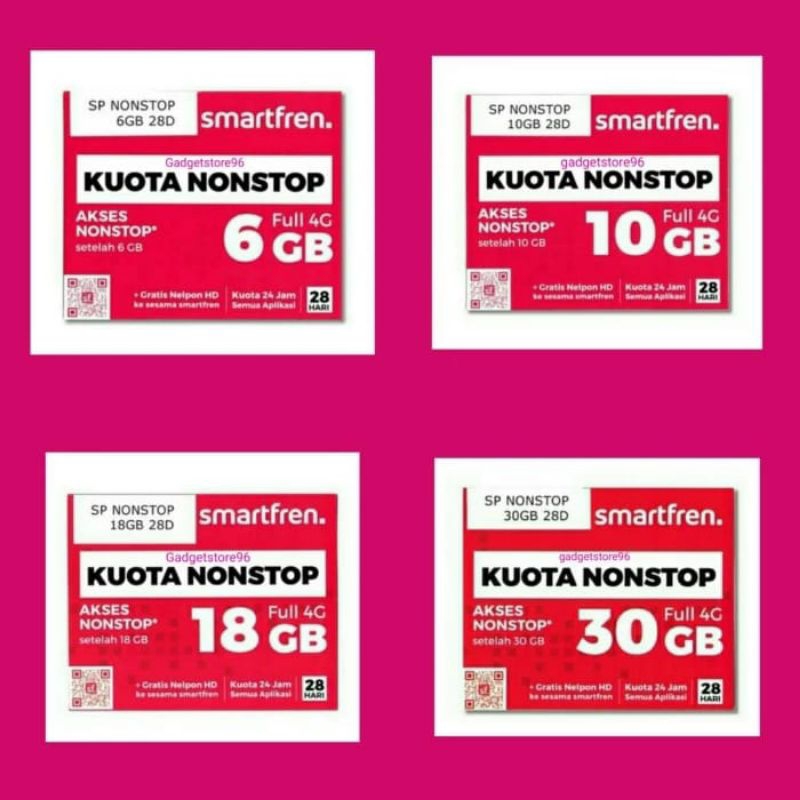Paket Internet Smartfren Unlimited Nonstop 6GB 10GB 18GB 30GB